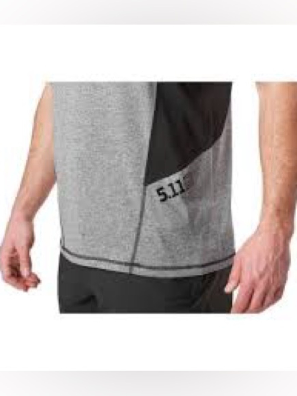 5.11 Tactical Heather Gray and Black Short Sleeve Performance Tee
